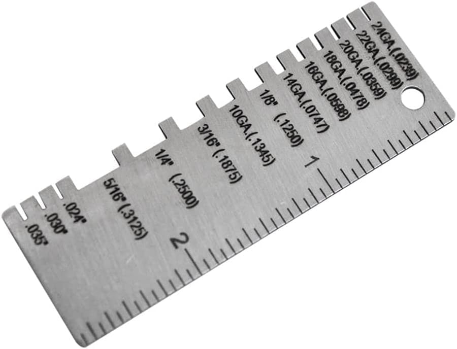 Medidor de arame, espessura de medição de medição de espessura em escala de medição de aço inoxidável a aço redonda régua de diâmetro Ferramenta de medidor atraente