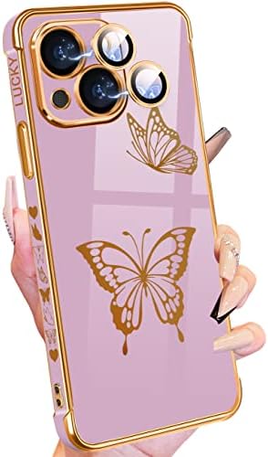Petitiano para iPhone 14 Plus, garotas fofas meninas douradas de ouro projetadas para iPhone 14 Plus Telefone, capa de telefone de