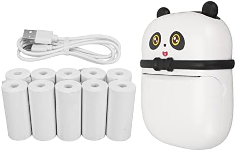 PWSHYMI Mini Impressora com 10 rolos de impressão de impressão 2400mAh Bateria recarregável PANDRO PANDA BOW PANDA PRÉTRIM