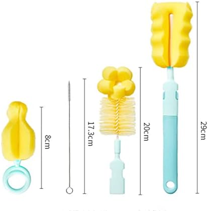 Cancelas de limpeza de garrafas de bebê Cawtiuly, escova de limpeza de garrafas e escova de limpeza de palha, escova de garrafa para garrafa de pescoço estreita, garrafas de bebê, garrafas de água, palha, pias, copos