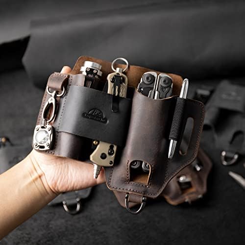 Topstache EDC Bainha multitool para cinto, bolsa de cinto de couro para trabalho e uso diário, presentes para homens,