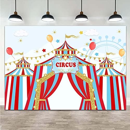 Circus Carnival tema fotografia cenários Carnaval Carrossel Big Top tenda Fundamento Background Baby Kids Kids Birthday Party Festa de sobremesa Decoração de mesa de bolo Props 8x6ft