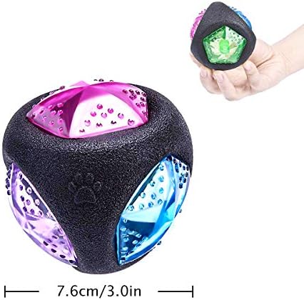 Pedomus Light Up Squeak Dog Balls Balls Flash LED Squeaker Ball Dog Toy Ball Interactive Ball para cães Bounce ativado