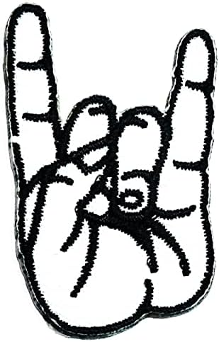 Kleenplus 2pcs. Mini mão branca punk rock and roll ferro em manchas desenho animado infantil moda moda estilo bordado motivos applique