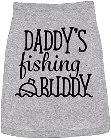 Camisa de cachorro Daddys Buddy Buddy Roupas fofas para filhote de filhote de filhote de filhote Perfeito para pai Heather Gray M