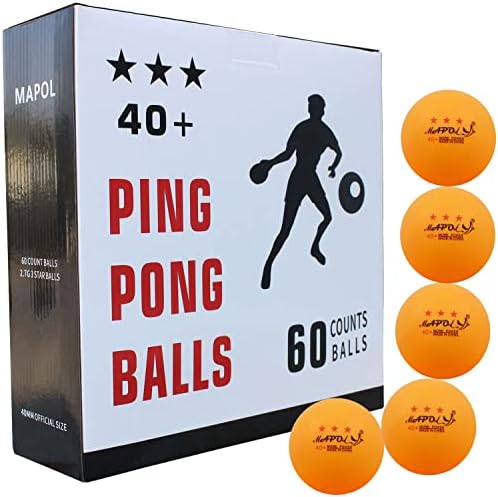 Mapol 60 contagem de 3 estrelas 40+ Pingue de pingue-pongue bolas avançadas de tênis de tênis de tênis de prática avançada