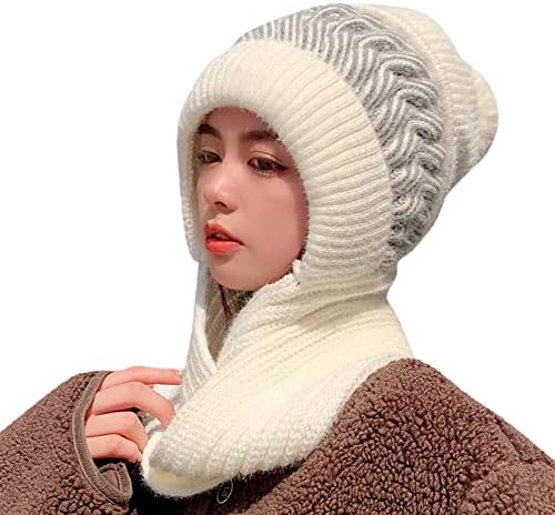 Chapéu de caça de caça às mulheres de inverno malha malha quente boné de lã de lã Caplover integrado boné fofo feminino chapéu