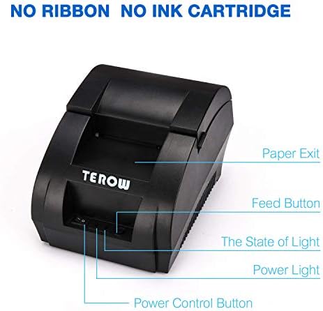 Impressora de recebimento térmico de Terow, 58mm de impressão direta USB de 58 mm de largura máxima com impressão