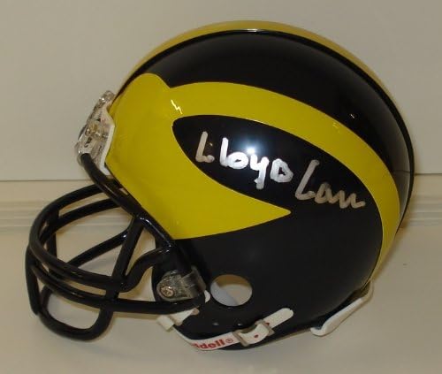 Lloyd Carr autografou Michigan Wolverines Mini capacete