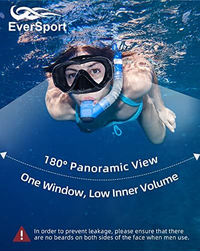 Óculos de natação para Eversport adultos com cobertura do nariz, máscara de mergulho clara Vista larga sem desfoque para homens mulheres jovens
