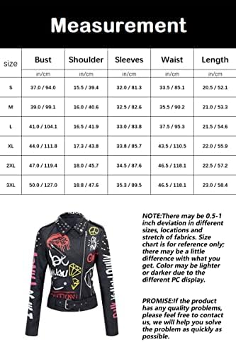 Bellivera Faux Leather Jacket for Women Craved Rivet Floral Moto Biker