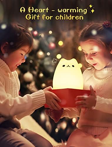 Chwares Luz noturna fofa, lâmpada de berçário com bateria, luz noturna para bebês quarto de crianças, luz noturna de silicone, USB