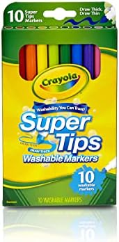 Marcadores de Super Tips Crayola, marcadores laváveis, 10count, variados