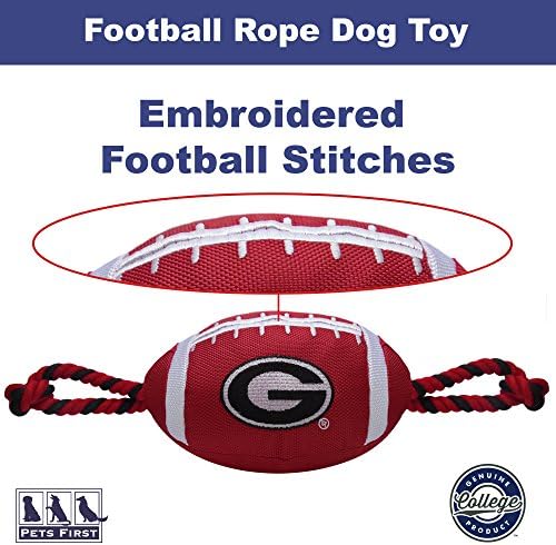 Pets Pets First NCAA Georgia Bulldogs Football Dog Toy, Materiais de nylon de qualidade de dura