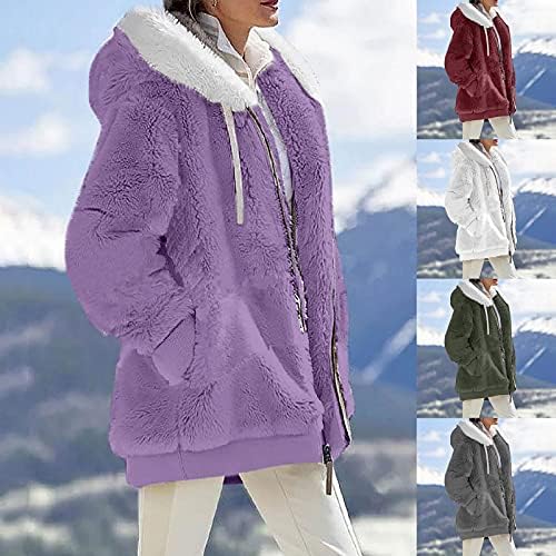 Seryu feminino homem -cordeiro casaco de lã de inverno casaco com capuz solto solado com bolsos