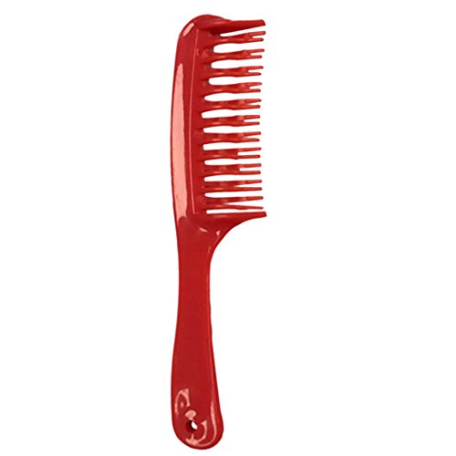 WEIPING - Cabero de cabeleireiro pente de cabelo de destrancador grande, estilo de pente de dentes duplos, plástico durável, alvejantes resistentes - Código de estatísticas do produto vermelho -403 (cor: vermelho, tamanho: l