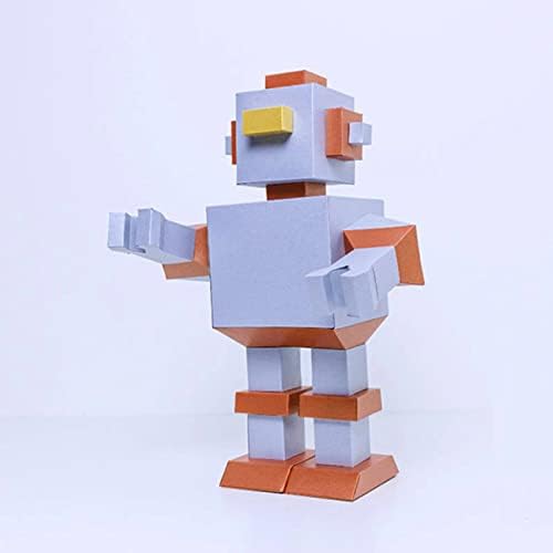 ROBOT SHAPE DE ROBOT GEOMETRIC ORIGAMI Puzzle Diy Paper Sculpture 3D Modelo de papel criativo Troféu criativo Troféu artesanal Decoração em casa Ornamento