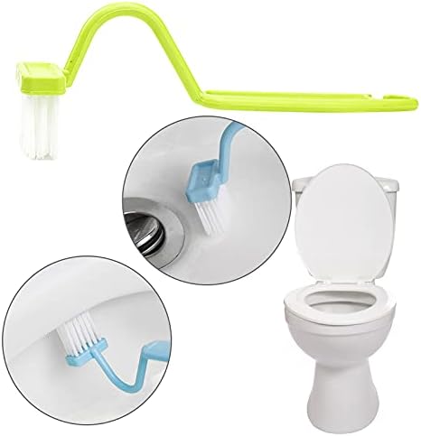 Pincel conjunto sem limpeza de bolsa de limpeza escova de escova de vaso sanitário de vaso sanitário Holote em forma de V pincel de limpeza sanitária e restaurador