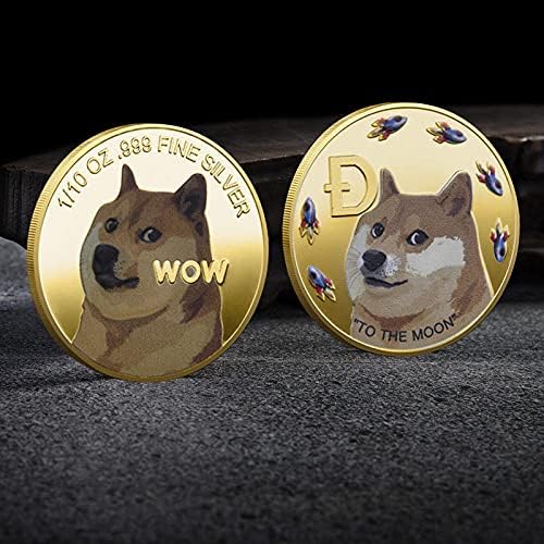 Moeda comemorativa 1 oz dogecoin comemorativa moeda de ouro banhado a ouro criptomoeda 2021 edição limitada moeda colecionável com caixa de proteção
