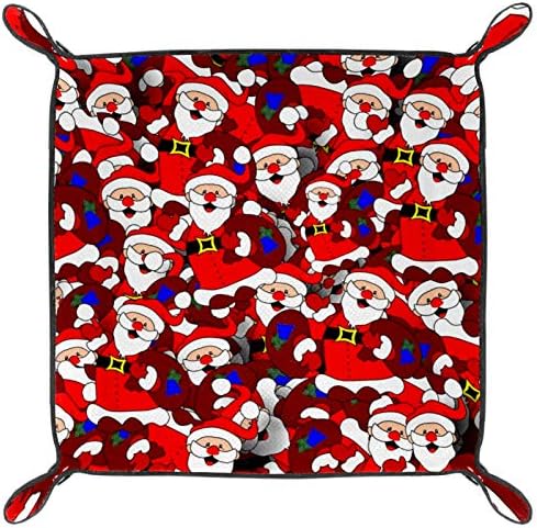 Lyetny Christmas Papai Noel Presente Red Merry Natal Organizador Caixa de armazenamento Caixa de cabeceira Caddy bandeja