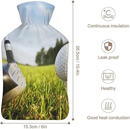 Garrafa de água quente de esporte de golfe com tampa de saco de água quente de borracha fofa garrafa de água morna para sofá