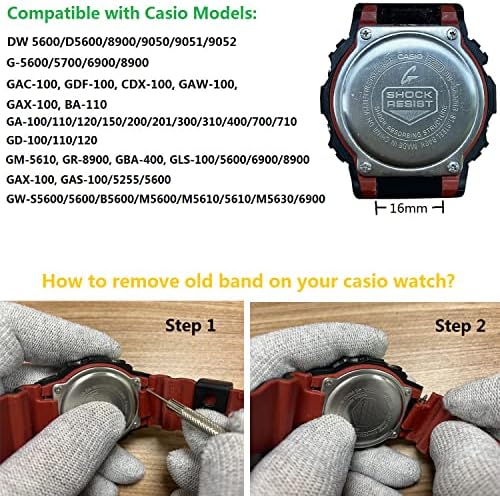 Bandas de relógio de metal otopo para Casio G-Shock DW-5600/8900, Men de pulseira de substituição de metais de aço inoxidável sólido para Casio GA-100/GW-B5600/GB-5600/GW-6900