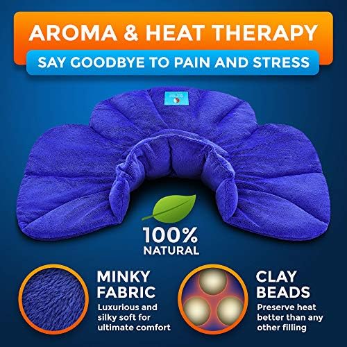 Almofada de aquecimento por microondas fisionatural com aromaterapia com ervas naturais - para alívio instantâneo e relaxamento em casos de dor muscular, tensão e estresse, dores, espasmo, rigidez, enxaqueca, dores de cabeça