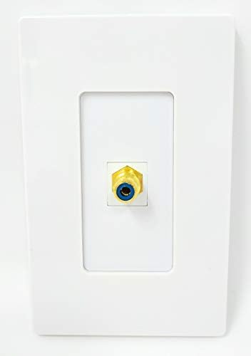 Riteav - 1 rca azul para subwoofer placa de parede de porta de áudio decorativa - bronze/branco