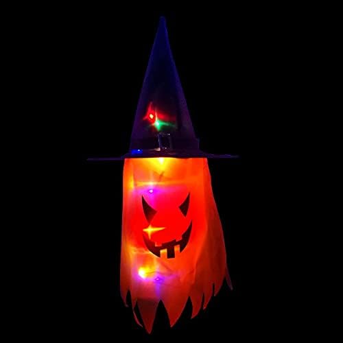 Luzes decorativas de Halloween Luminoso chapéu pendurado Ornamentos coloridos LED LED ABS APOS ORNAMENTO CRIATURA CRUPE