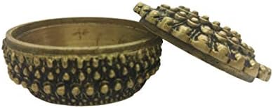 Bharat Haat Brass Round Jewellery Box BH07125