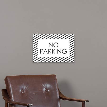 CGSignLab | Sem estacionamento -Stripes White Premium Acrylic Sign | 18 x12