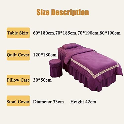 Zhuan Caspo de beleza de algodão para a pele Zhuan Conjuntos de lençóis de massagem de 4 peças, lençóis para camas de colheita