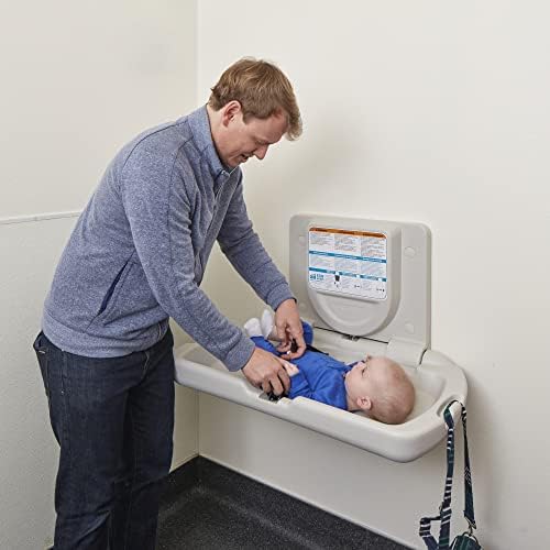 ECR4KIDS Horizontal Moughed Moughed Changing Station com traseiro fino, trocador de bebê, granito branco