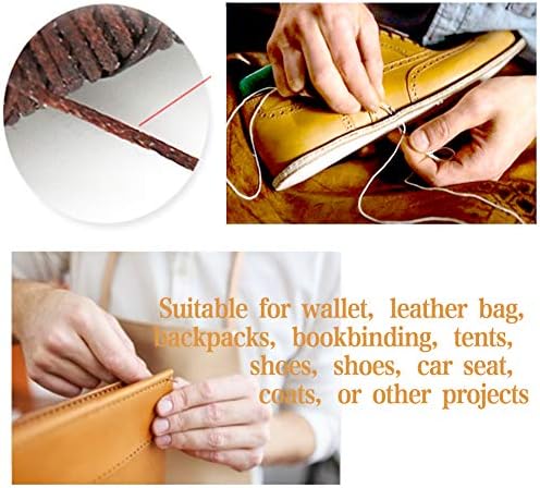 Punto do orifício de costura Butuze, alicate de couro silencioso de 4 mm com agulha de couro, capa de agulha de madeira, rosca encerada para cintos, tiras, selas, sapatos, tecido diy