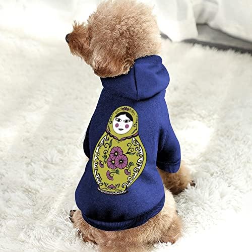 Babushka personalizada capuz de cachorro de estimação macio para cães de cachorro suéteres de estimação respiráveis ​​com chapéu