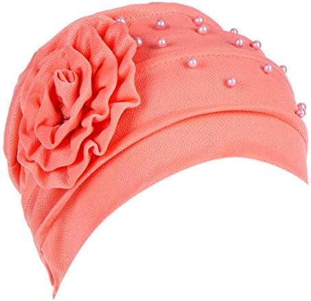 Caps de quimioterapia feminina Caps de turbante de turbante de flor sólida Elastic Elastic Vintage Capas de cabelo de cinto