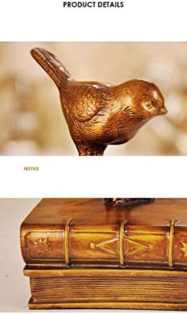 Liushi Bird Bookend Decoration, Resin Bird estátua Móveis Estudos de Estudo Livro de Handicraft Decoração Coleção de ornamentos