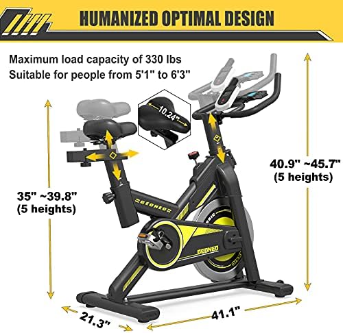 Bicicletas de exercício GoFlyshine estacionárias, bicicleta de exercício para bicicleta de ciclismo interior em casa para academia de cardio em casa, bicicleta de treino com volante de 35 libras