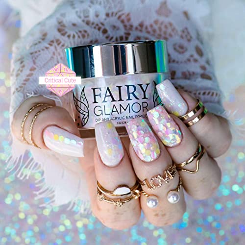 Fairy Glamour Pink Glitter Dip & Acrylic Powder - Crítico fofo - 1 oz