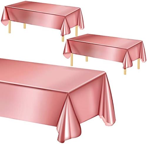 Uratot 3 pacote de tabela de mesa de ouro rosa de ouro rosa Toca de mesa de mesa brilhante para casamento para festas, aniversário,