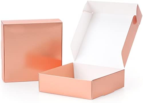 30pcs Caixas de presente de ouro rosa, dobrando pequenas caixas, adequadas para embalagem de chocolate, velas, sabonetes artesanais,