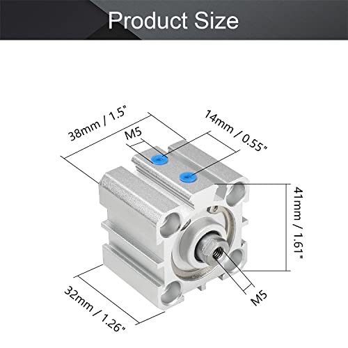 OTHMRO SDA25 x 10 Cilindros de ar pneumático de vedação de ar, poço de 25 mm/0,98 polegadas de 10 mm/0,39 polegadas para componentes