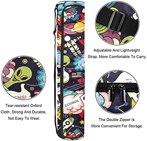 Planets de foguetes do Cosmos Space Yoga Mat Bacs de ioga de ioga Full-zip