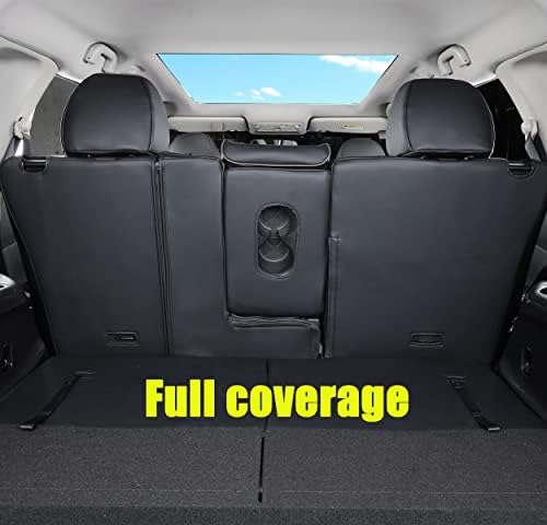 Luluda Custom Car Seat Covers Fit for Nissan Rogue 2014 2015 2017 2018 2019 2020 com couro falso à prova d'água, preto)