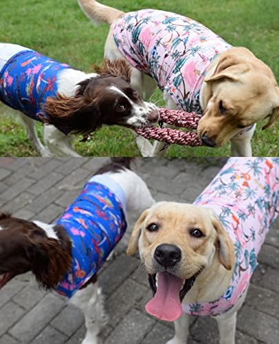 Camisas havaianas de cães uadonil, camisas UV de malha de verão, camisetas de resfriamento de cachorro camisetas rápidas