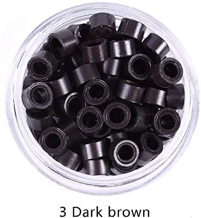 CosmeticsDeppo - 1000 PCs - Micro -rings de silicone -links -Beads - 5x3x3 mm - Para extensões de cabelo Ferramenta - Silicone