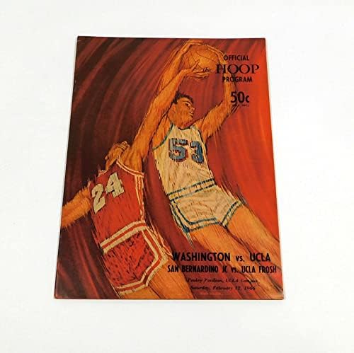 1966 UCLA v Washington College Basketball Program Alcindor calouro Abdul -Jabbar - Programas da faculdade