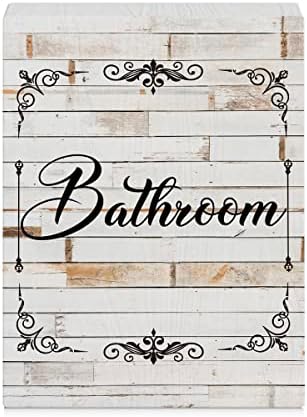 Farmhouse Bathroom Banheiro Caixa de madeira sinal de 6 x 8 polegadas, banheiro caixa de madeira sinal de arte decoração