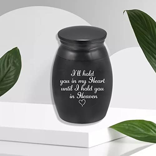 Eu sempre vou mantê -lo em meu coração cinzas memorial urn alumínio ligeira mini box funeral, preto, 30 * 40mm