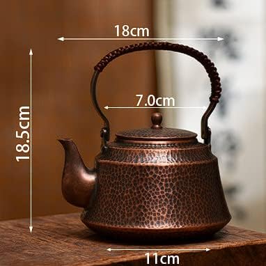 KKEKOS Made Copper 1000ml Belém de chá de chá chinesa para fogão com fogão sem revestimento
